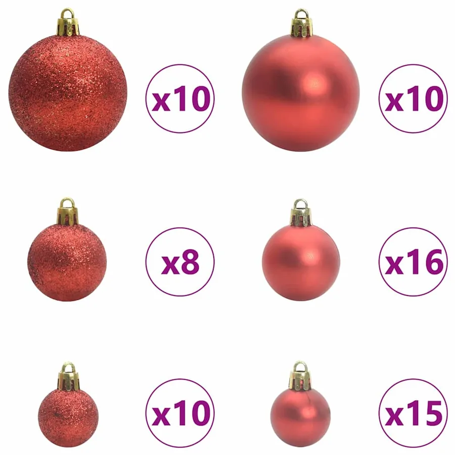 Arbre de Noël artificiel pré-éclairé avec ensemble de boules - 6