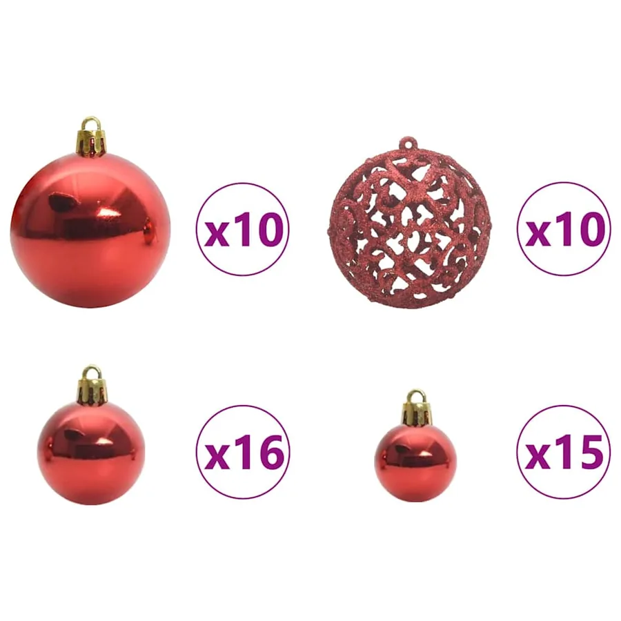 Arbre de Noël artificiel pré-éclairé avec ensemble de boules - 7