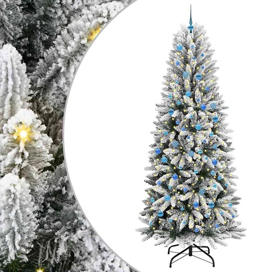 Sapin de Noël artificiel avec 300 LED avec support Blanc 240 cm - 2