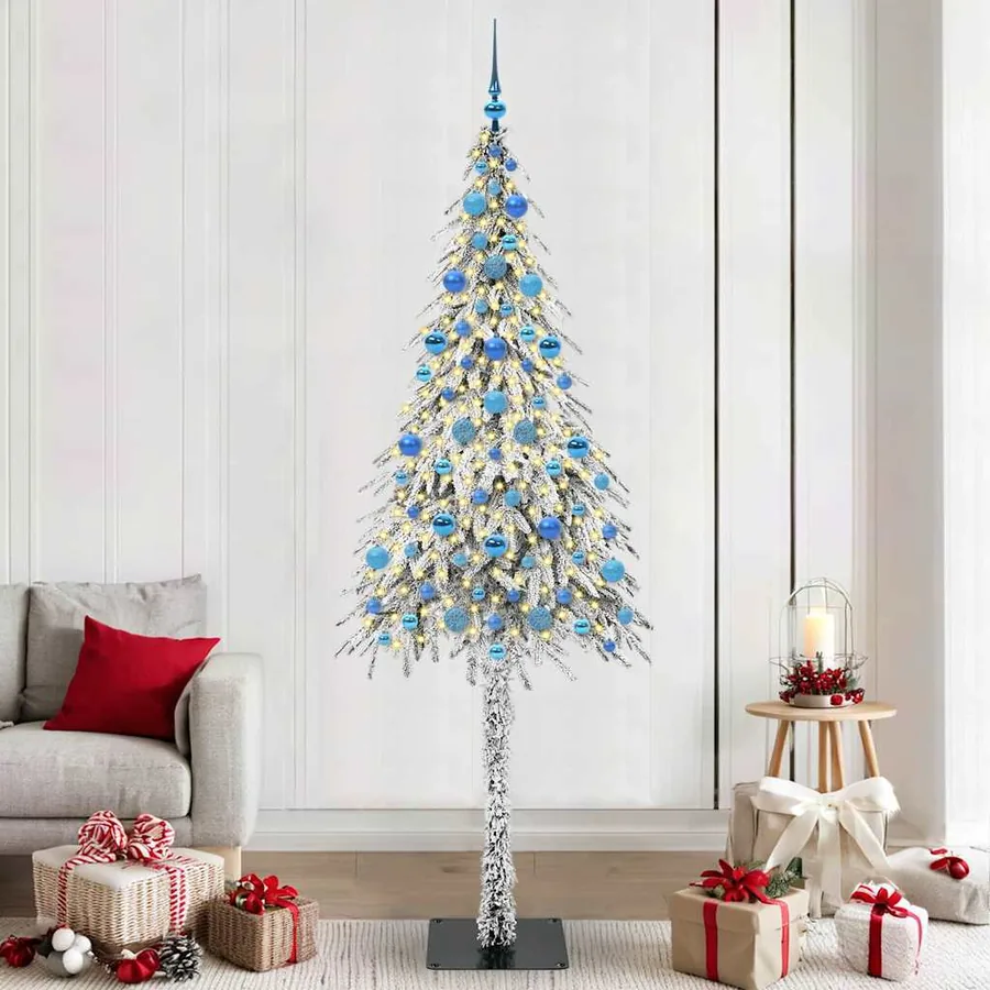 Sapin de Noël avec 300 LED Blanc 210 cm PE et Acier