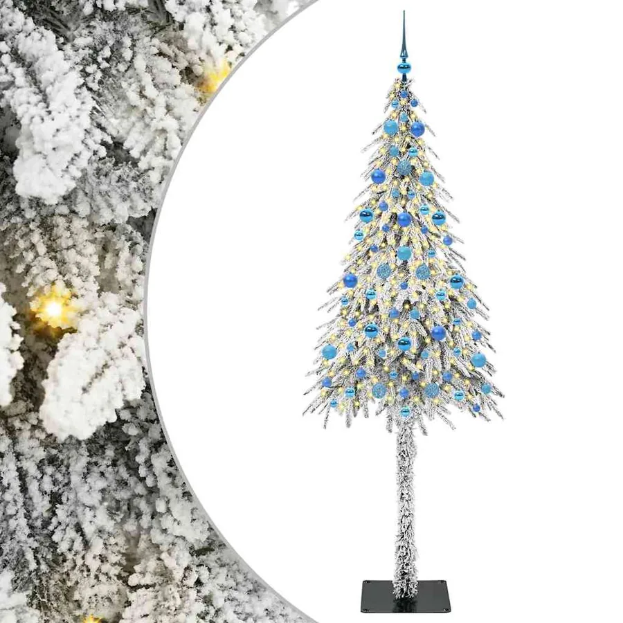 Sapin de Noël avec 300 LED Blanc 210 cm PE et Acier - 2