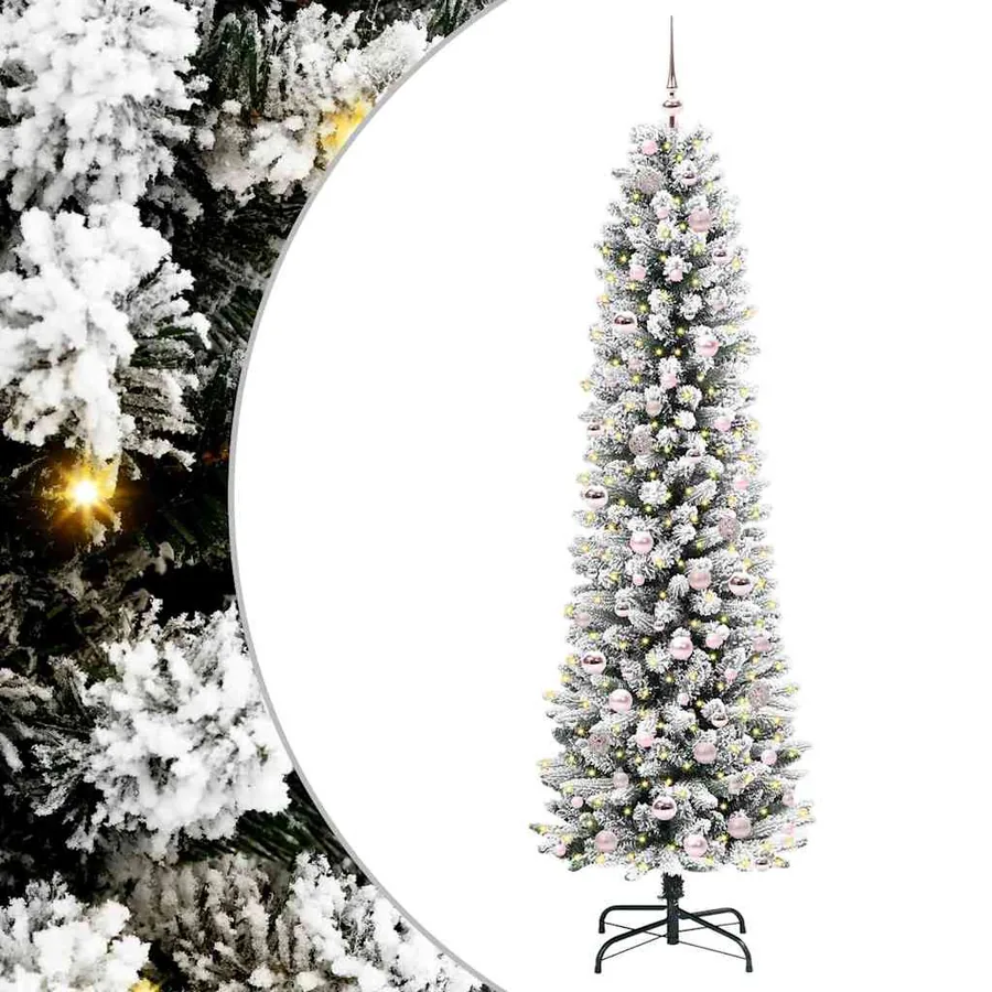 Sapin de Noël artificiel Blanc 210 cm PVC, métal et plastique - 2