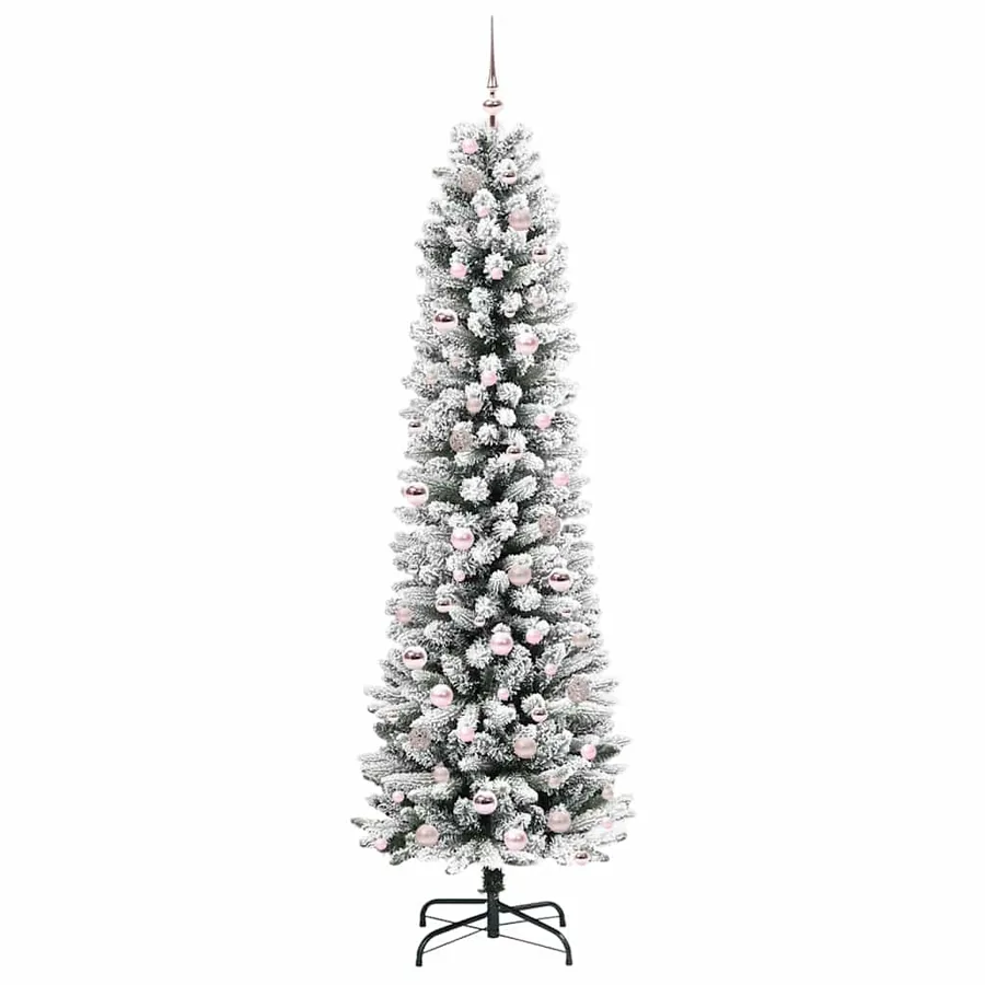 Sapin de Noël artificiel Blanc 210 cm PVC, métal et plastique - 4