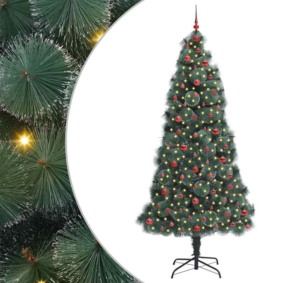 Sapin de Noël artificiel pré-éclairé avec ensemble de boules - 2