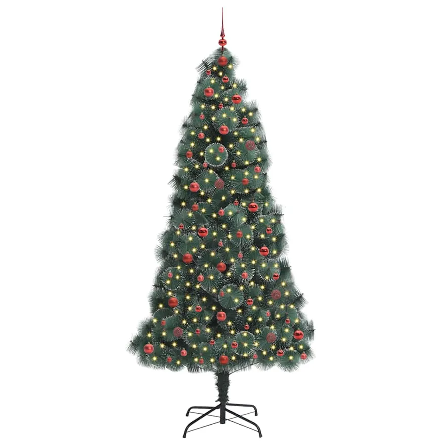 Sapin de Noël artificiel pré-éclairé avec ensemble de boules - 3