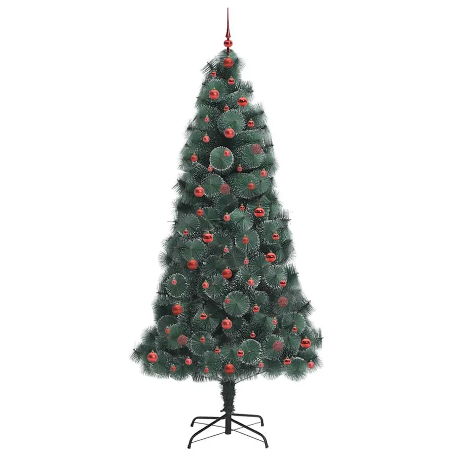 Sapin de Noël artificiel pré-éclairé avec ensemble de boules - 4