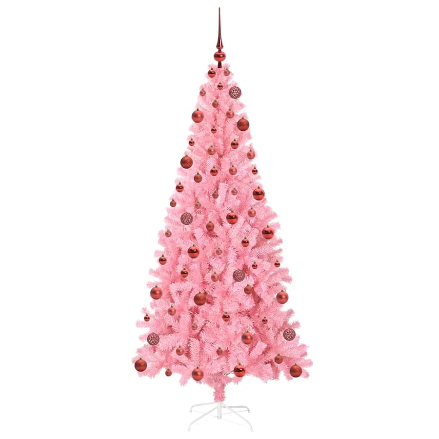 Sapin de Noël avec 300 LED avec support Rose 180 cm PVC - 4