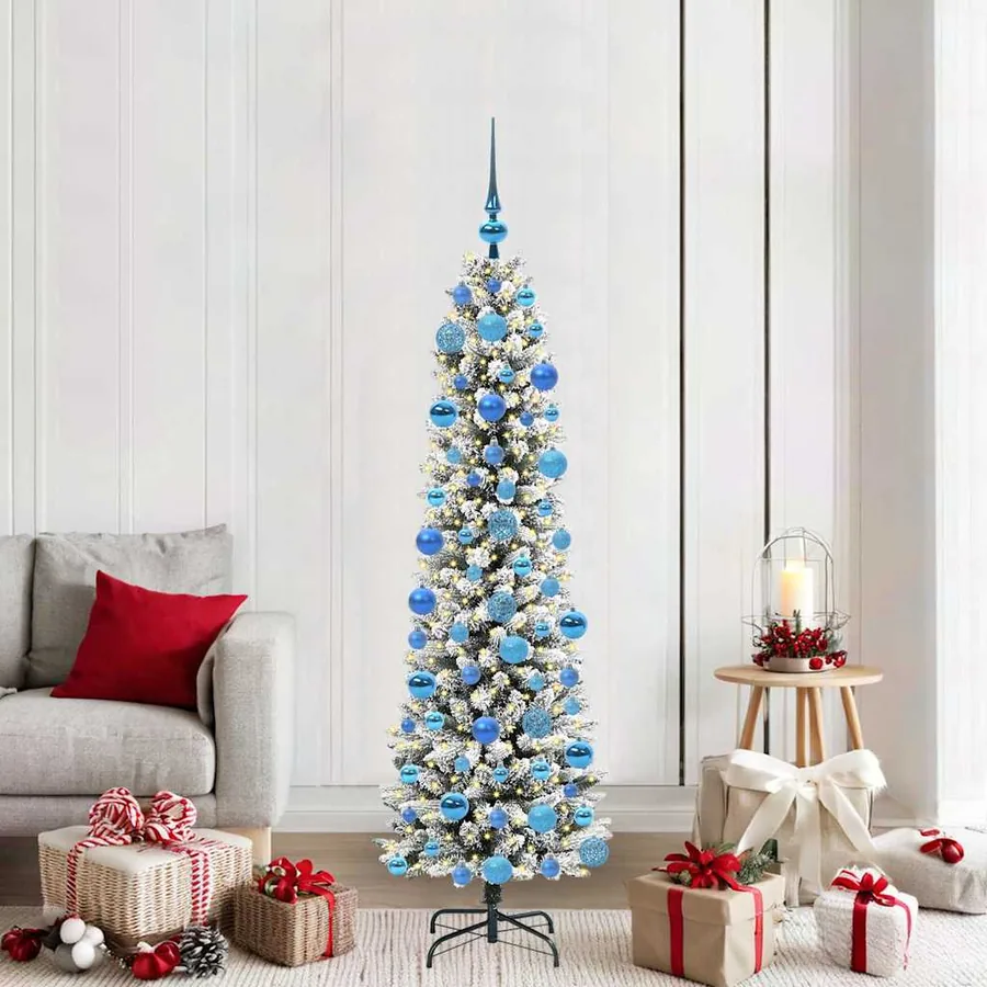 Sapin de Noël artificiel Blanc 180 cm PVC, métal et plastique