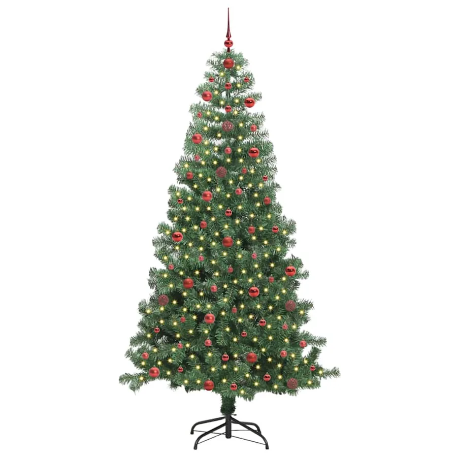 Sapin de Noël avec 300 LED avec support Vert 240 cm PVC - 3