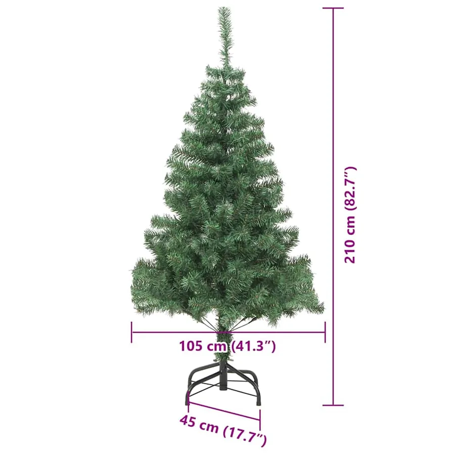 Sapin de Noël avec 300 LED avec support Vert 210 cm PVC - 15