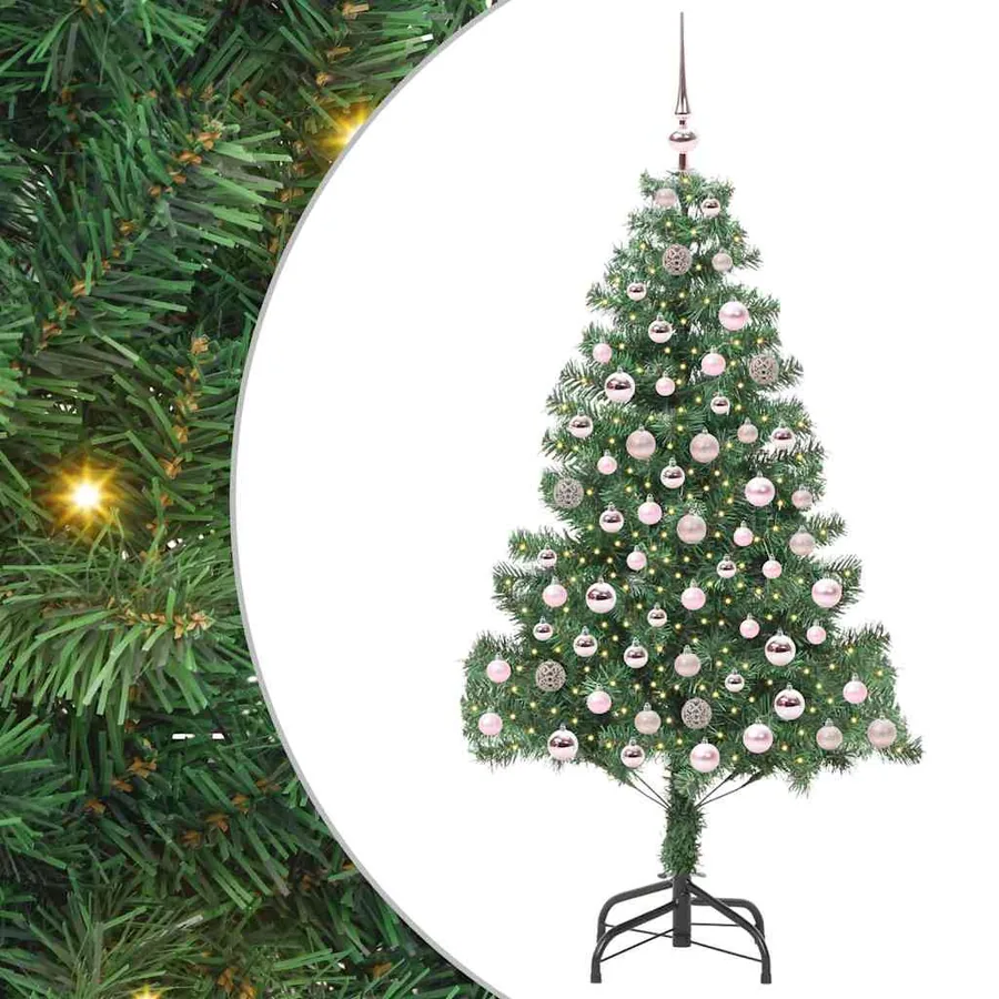Sapin de Noël avec 300 LED avec support Vert 210 cm PVC - 2