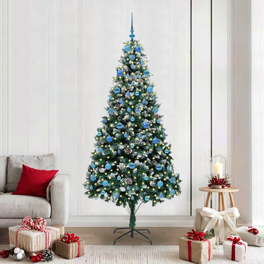 Sapin de Noël artificiel Vert 210 cm PVC, Acier et Plastique