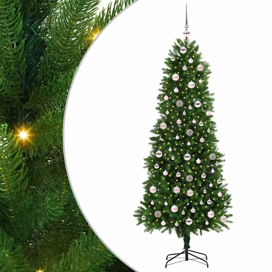 Sapin de Noël avec 300 LED avec support Vert 240 cm PE - 2