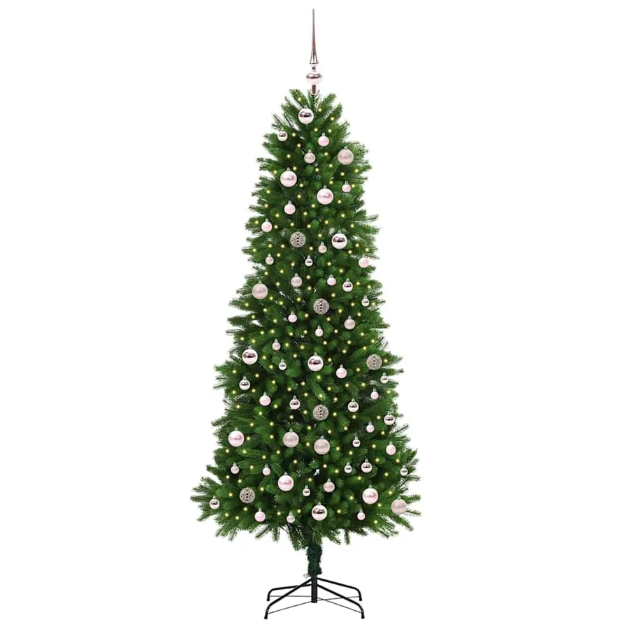 Sapin de Noël avec 300 LED avec support Vert 240 cm PE - 3