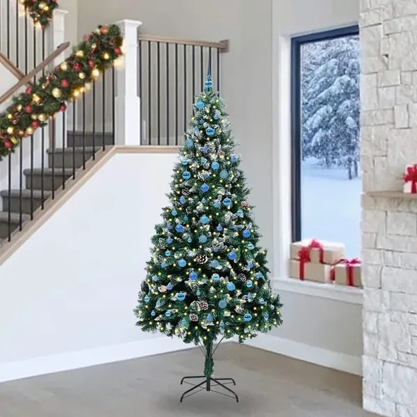 Sapin de Noël artificiel Vert 240 cm PVC, Acier et Plastique