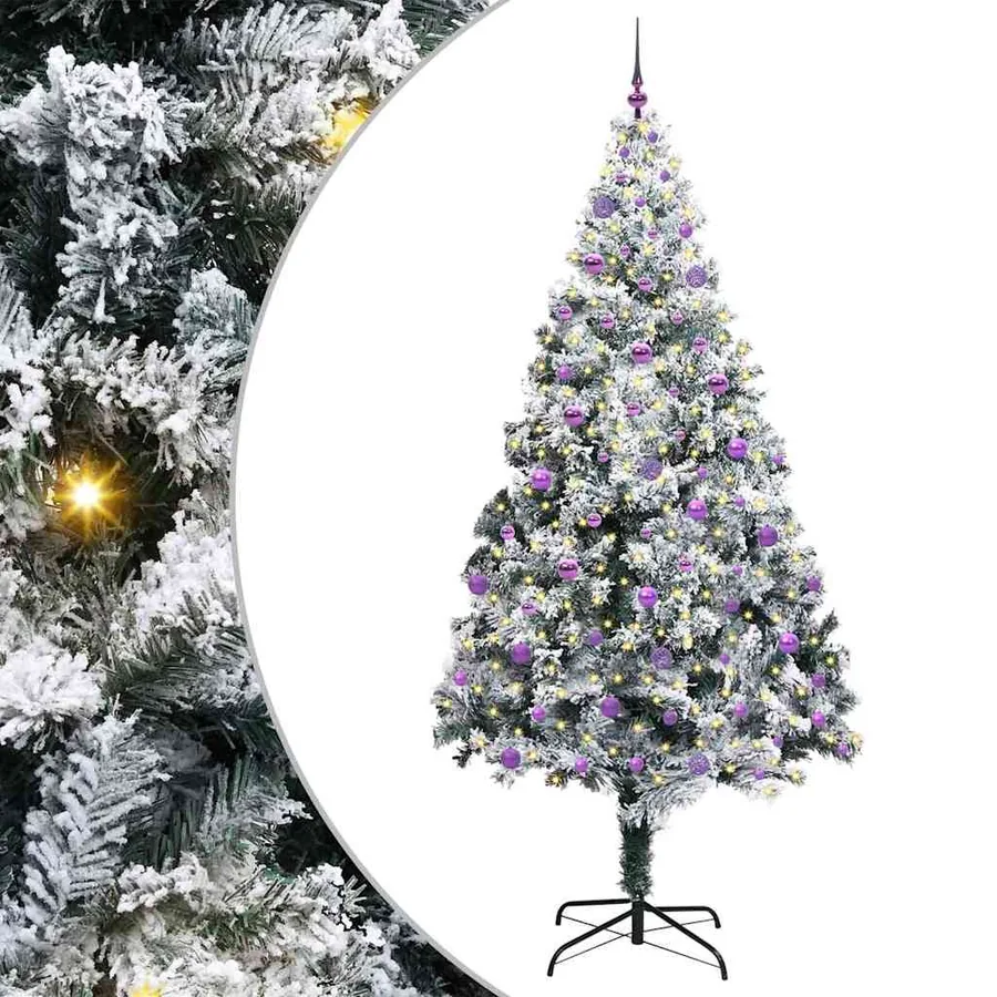 Sapin de Noël artificiel Blanc 240 cm PVC, Acier et Plastique - 2