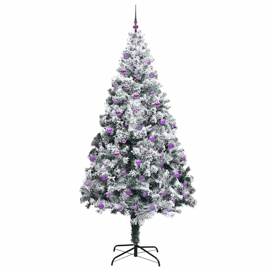 Sapin de Noël artificiel Blanc 240 cm PVC, Acier et Plastique - 4