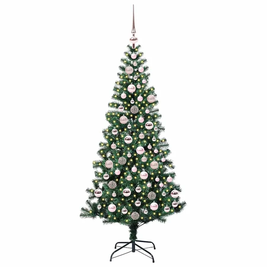 Sapin de Noël artificiel pré-éclairé Vert 180 cm PVC et métal - 3
