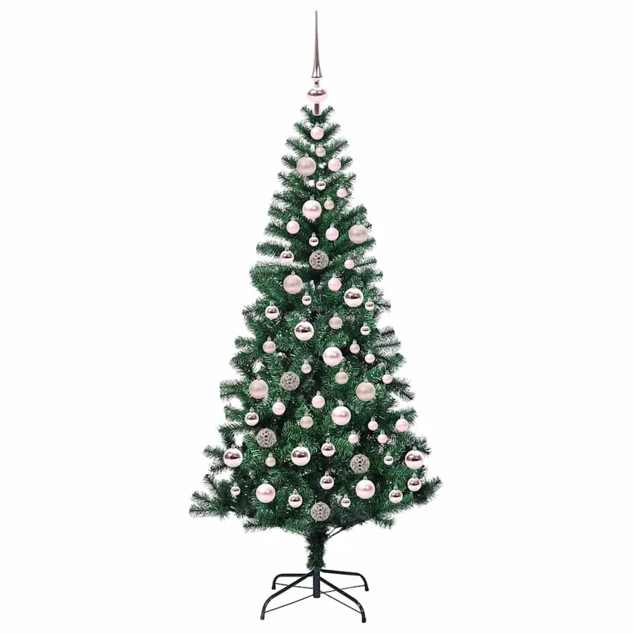 Sapin de Noël artificiel pré-éclairé Vert 180 cm PVC et métal - 4