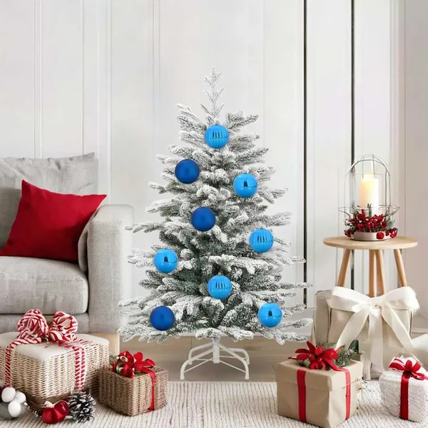 Ensemble de Boules de Noël XL 15 pcs Bleu Ø 10 cm Plastique LED