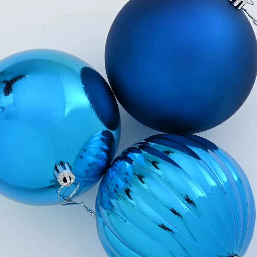 Ensemble de Boules de Noël XL 15 pcs Bleu Ø 10 cm Plastique LED - 4