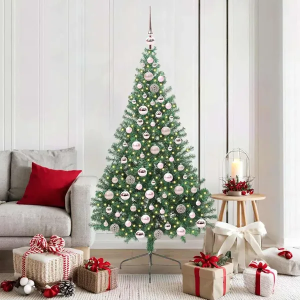 Sapin de Noël artificiel pré-éclairé Vert 180 cm PVC