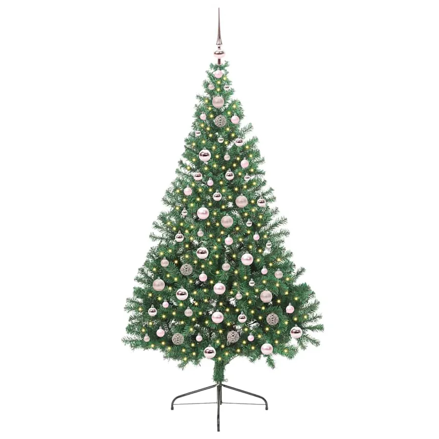 Sapin de Noël artificiel pré-éclairé Vert 210 cm PVC - 3