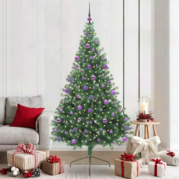 Sapin de Noël artificiel pré-éclairé Vert 210 cm PVC