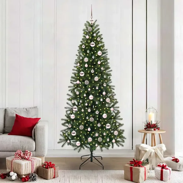 Sapin de Noël artificiel avec 300 LED Vert 210 cm PE et PVC