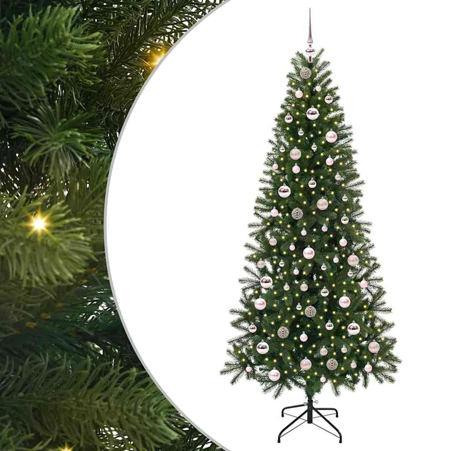Sapin de Noël artificiel avec 300 LED Vert 210 cm PE et PVC - 2