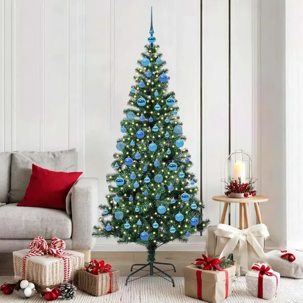 Sapin de Noël artificiel pré-éclairé Vert 180 cm PVC