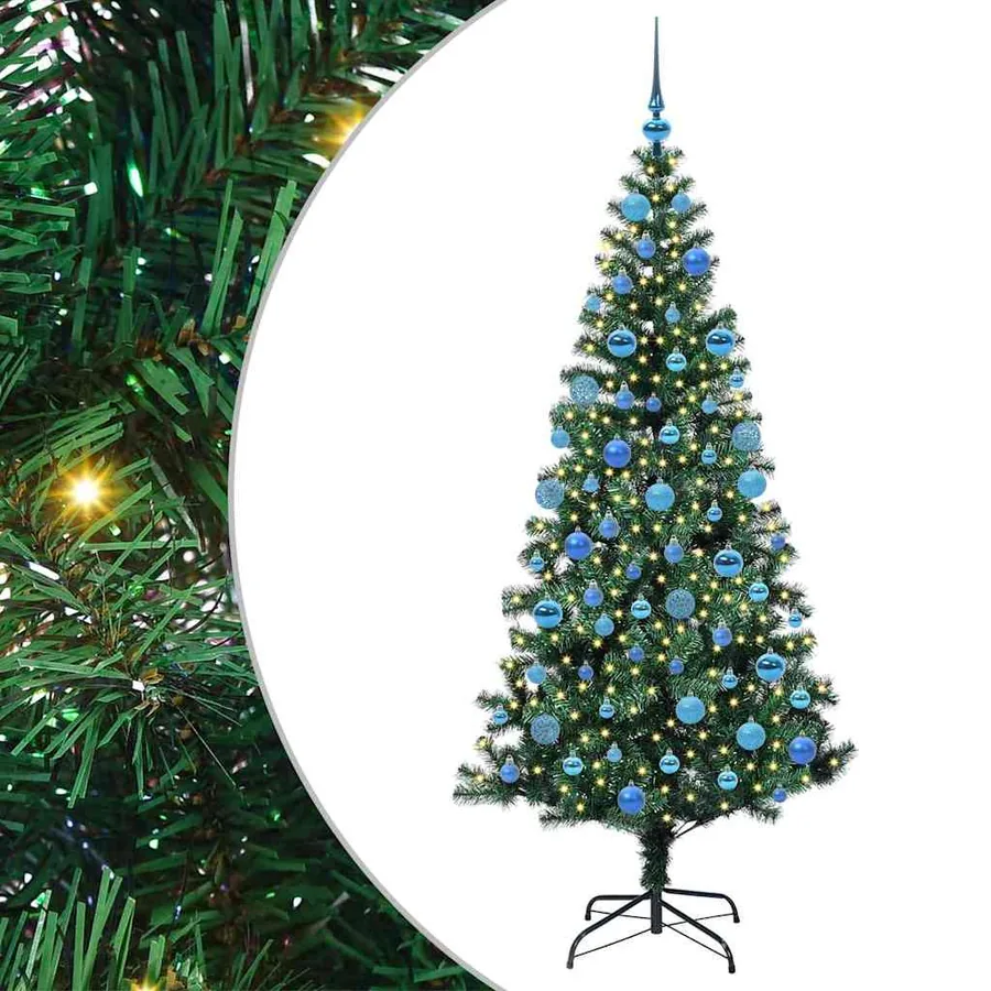 Sapin de Noël artificiel pré-éclairé Vert 180 cm PVC - 2