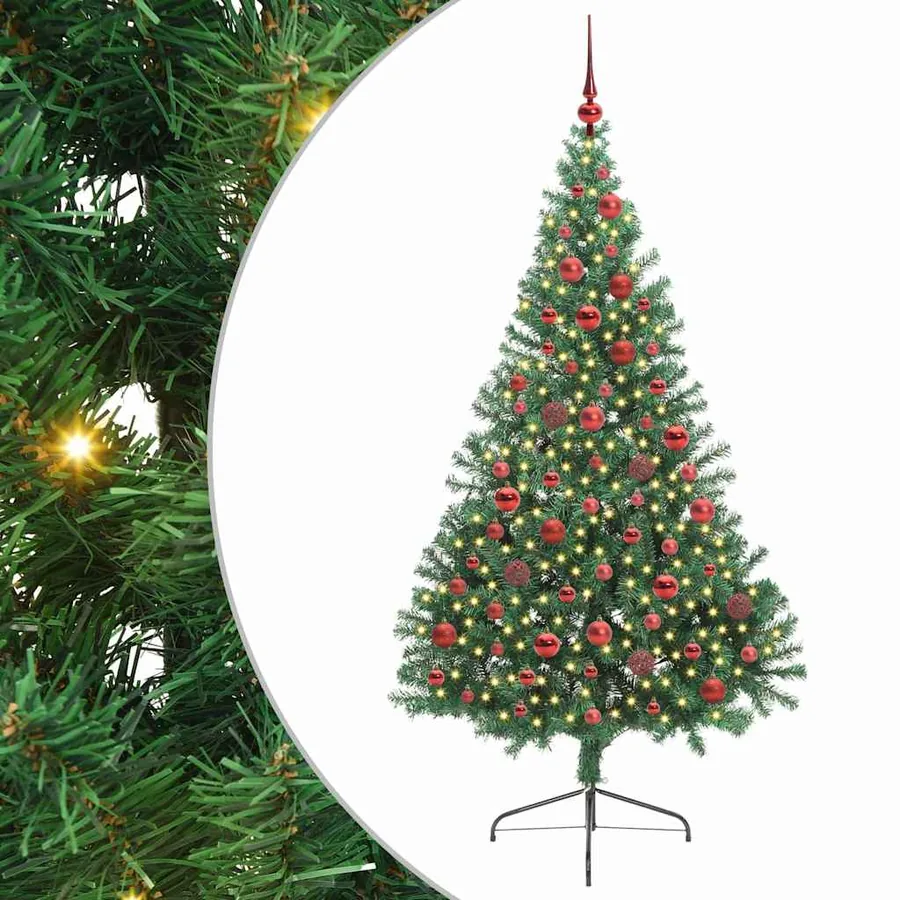 Sapin de Noël artificiel pré-éclairé Vert 180 cm PVC - 2