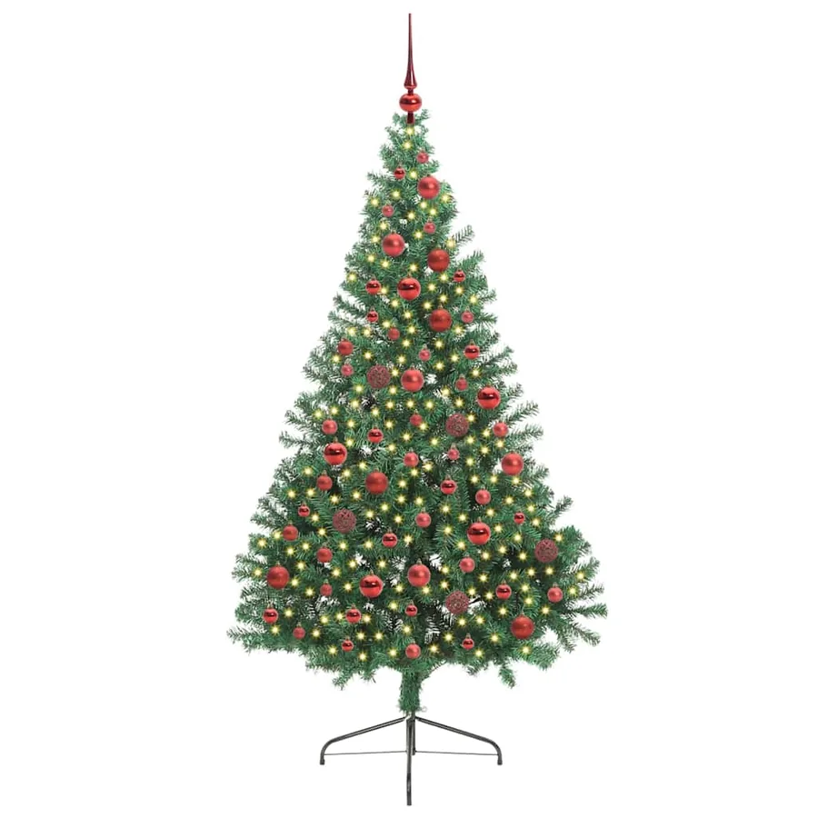 Sapin de Noël artificiel pré-éclairé Vert 180 cm PVC - 3