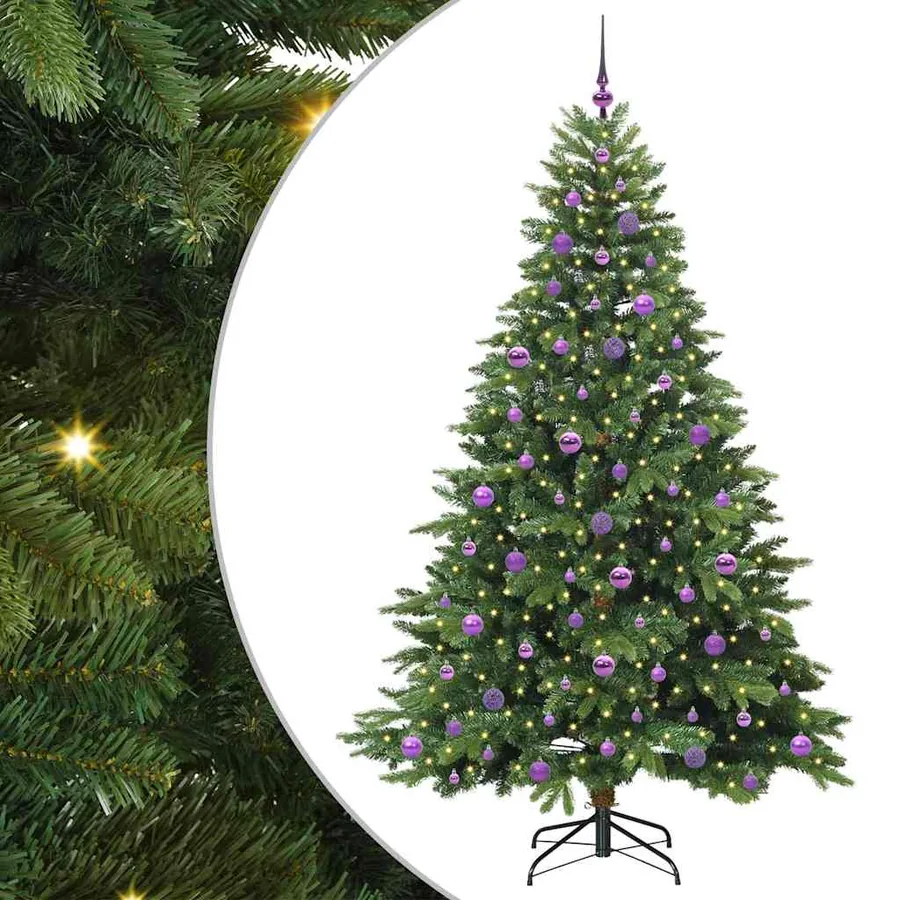 Sapin de Noël artificiel avec 300 LED Vert 210 cm PE et PVC - 2
