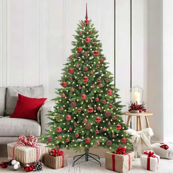 Sapin de Noël artificiel avec 300 LED Vert 180 cm PE et PVC