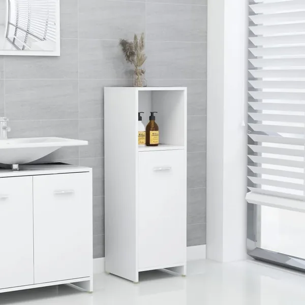 Armoire de salle de bain Blanc 30x30x95 cm Bois d'ingénierie