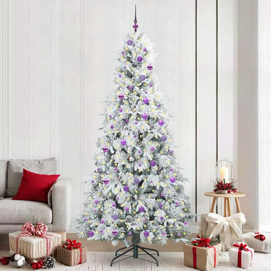 Sapin de Noël Artificiel à Branches Articulées Blanc 240 cm
