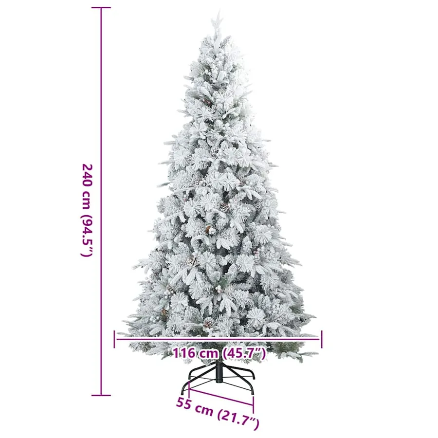 Sapin de Noël Artificiel à Branches Articulées Blanc 240 cm - 17