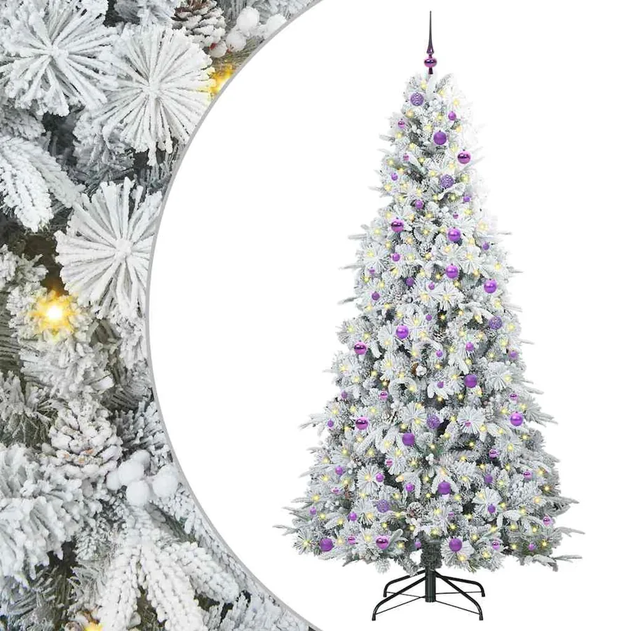 Sapin de Noël Artificiel à Branches Articulées Blanc 240 cm - 2