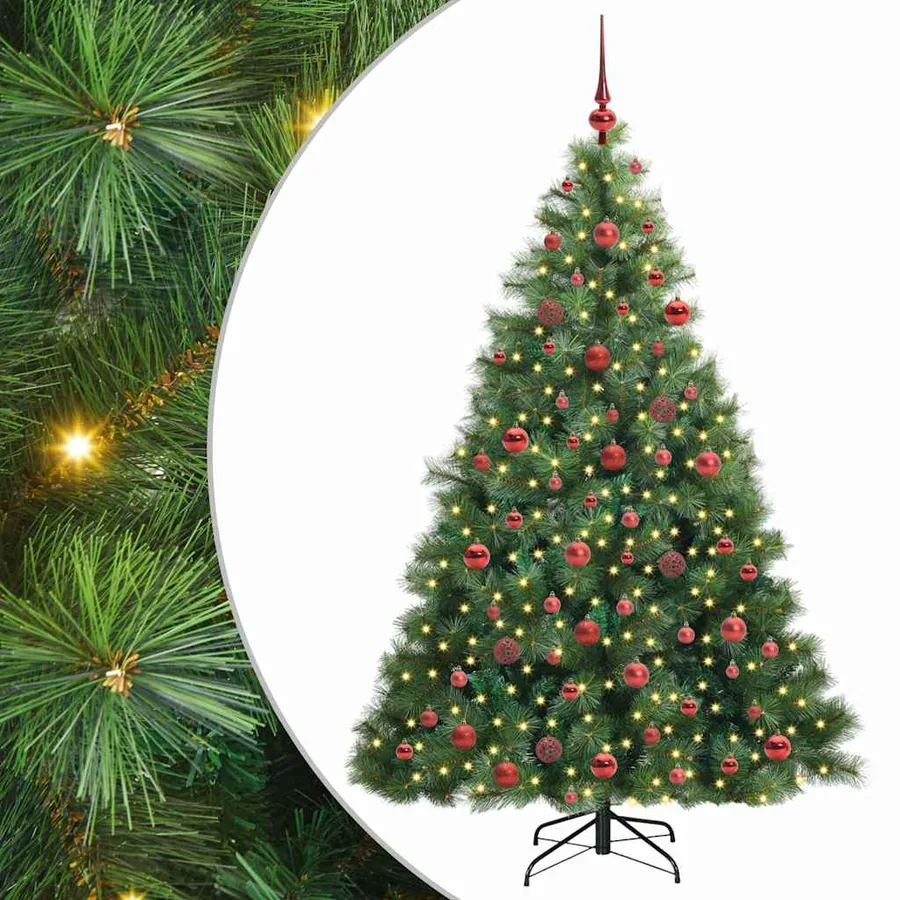 Sapin de Noël artificiel avec 300 LED Vert 180 cm PE et PVC - 2