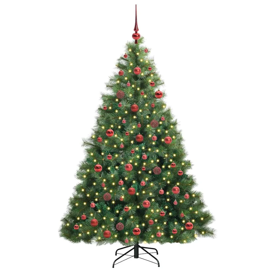 Sapin de Noël artificiel avec 300 LED Vert 180 cm PE et PVC - 3