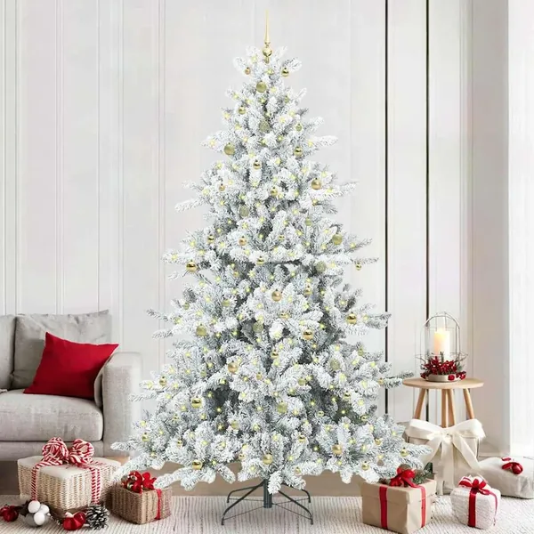 Sapin de Noël Artificiel à Branches Articulées Blanc 240 cm