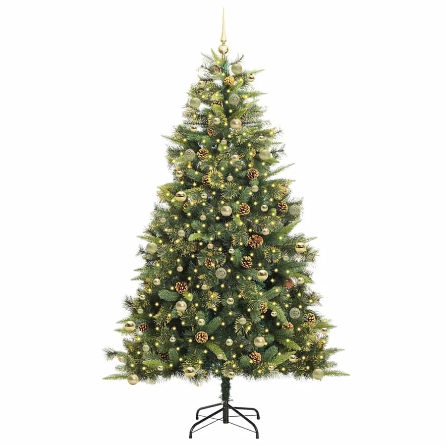 Sapin de Noël artificiel avec branches pliables et cônes 240 cm - 3