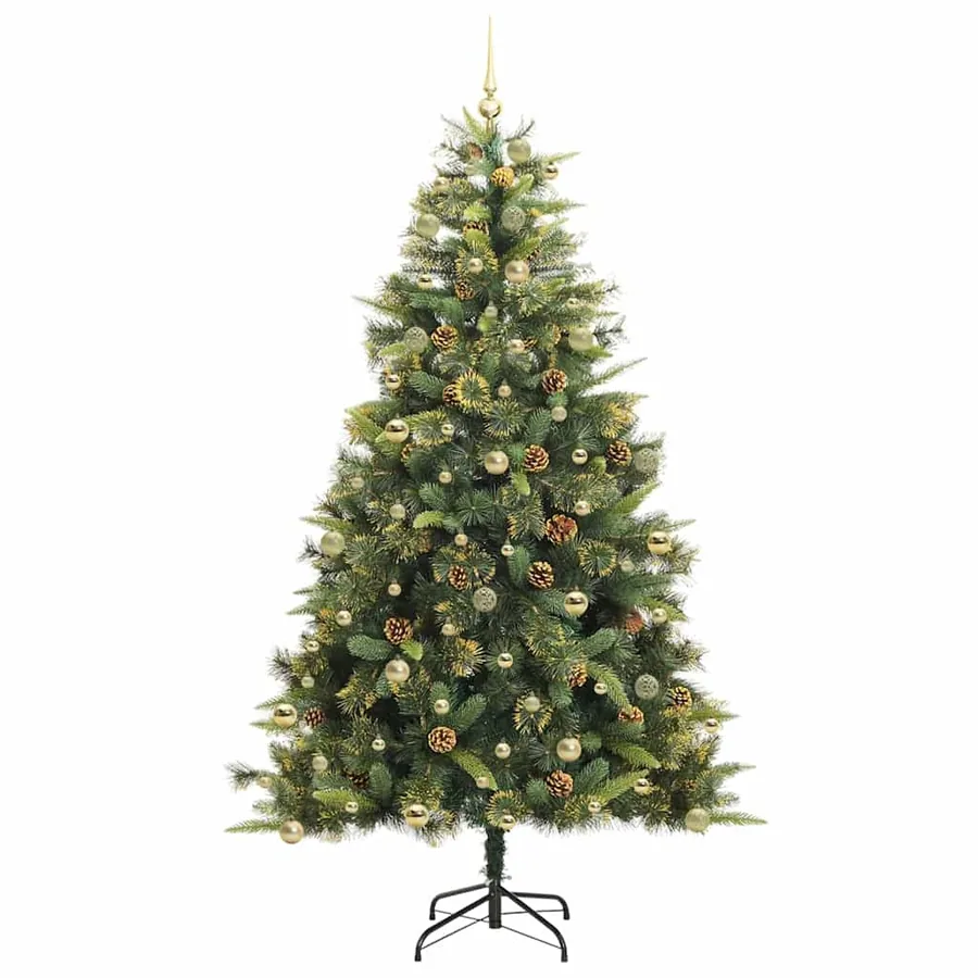 Sapin de Noël artificiel avec branches pliables et cônes 240 cm - 4