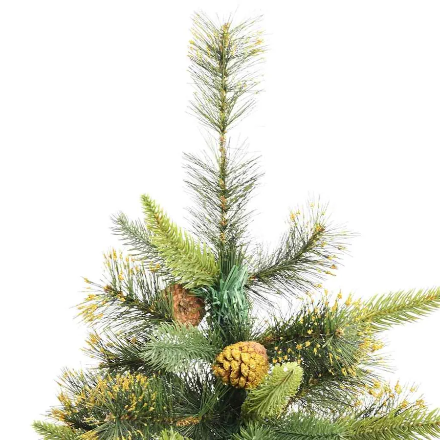 Sapin de Noël artificiel avec branches pliables et cônes 240 cm - 10