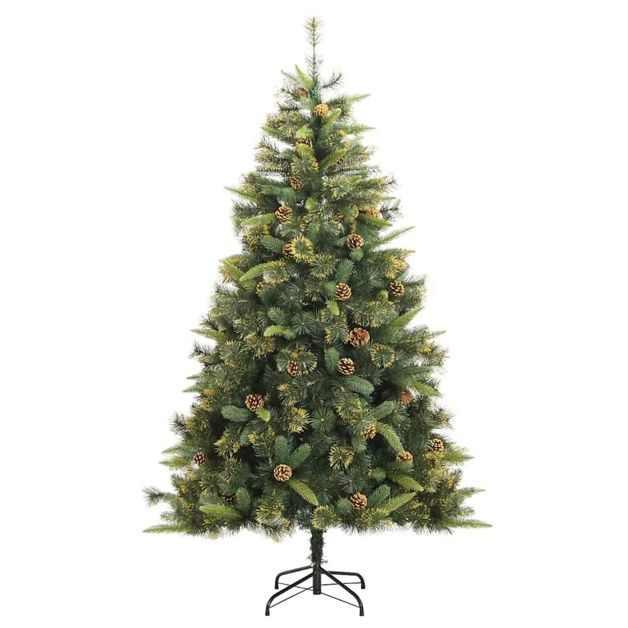 Sapin de Noël artificiel avec branches pliables et cônes 240 cm - 5