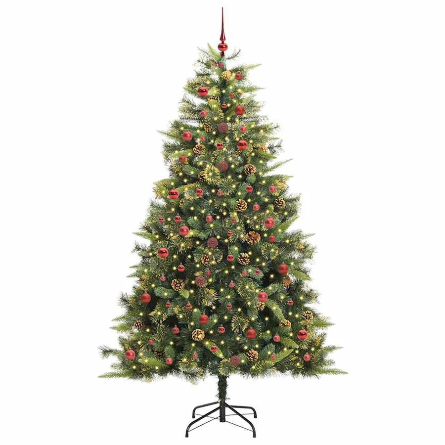 Sapin de Noël artificiel avec branches pliables et cônes 240 cm - 3