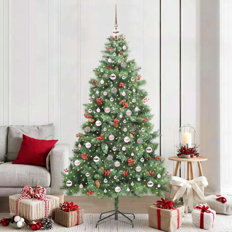 Sapin de Noël artificiel Vert 210 cm PVC et métal