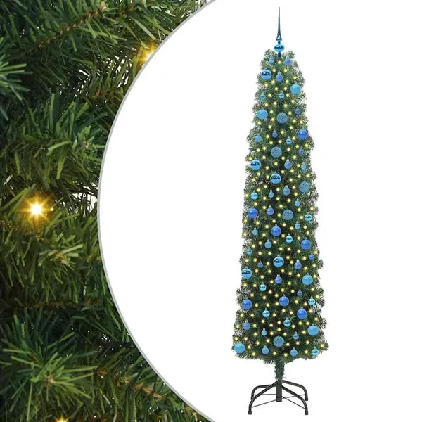 Sapin de Noël artificiel Vert 240 cm PVC et acier et plastique